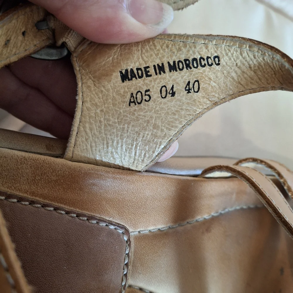 Dansko Tan Leather Platform Sandals with Strappy Upper and Buckle - Picture 5 of 5